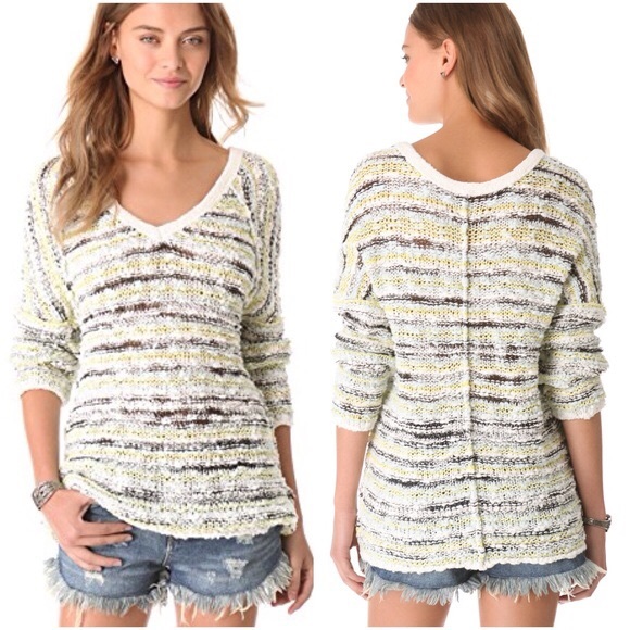 🏝Free People Songbird Multicolor Knit Sweater - Picture 4 of 8